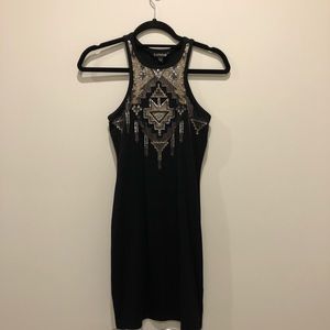 Tight Black Sequin Dress from Express XS